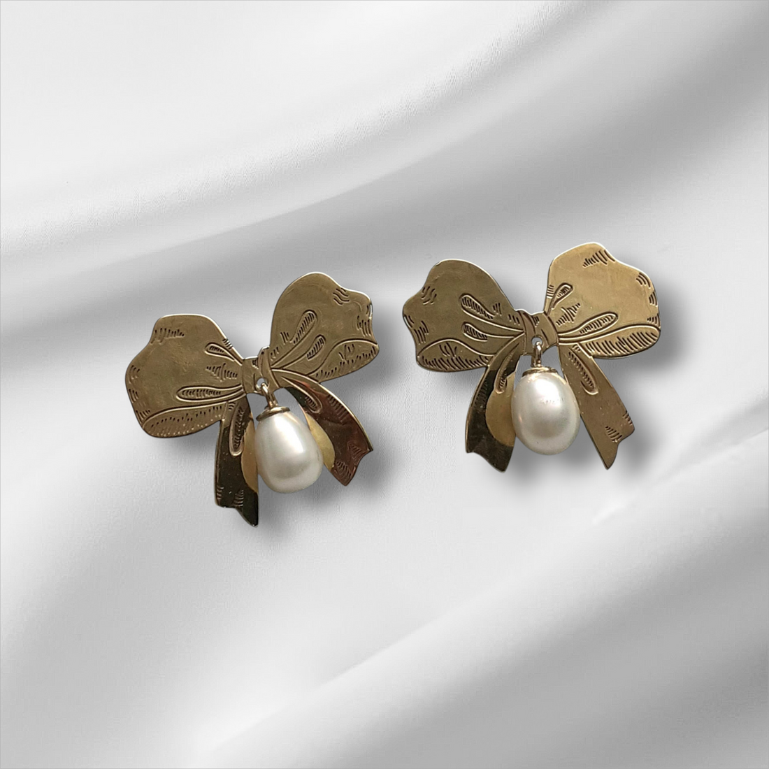 Orecchini Fiocco Con Perla