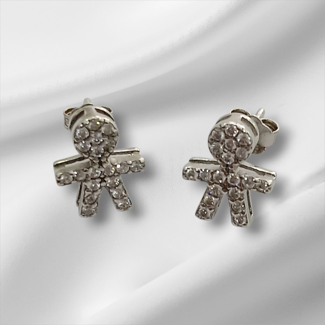 Orecchini Bebè Maschio Zirconato