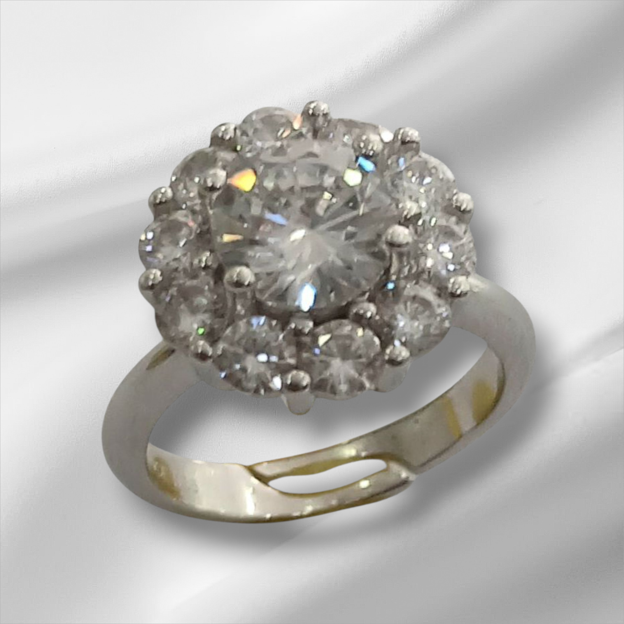 Anello Solitario Fiore Big