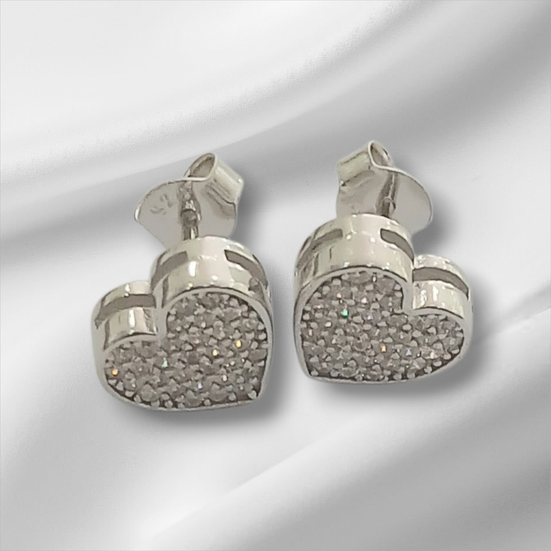 Orecchini Cuore Pavè