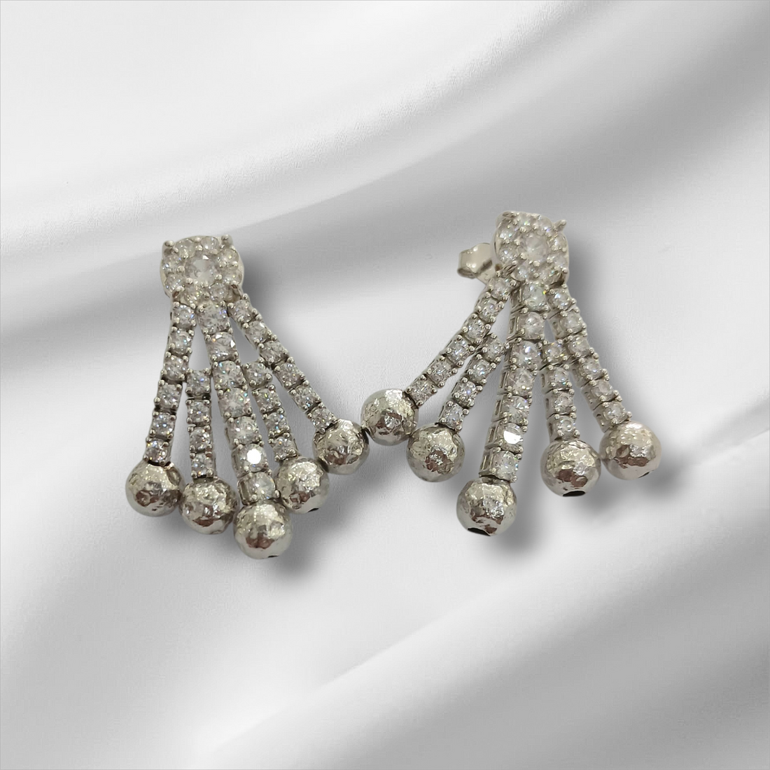 Orecchino Fiore Con Pendenti A Tennis