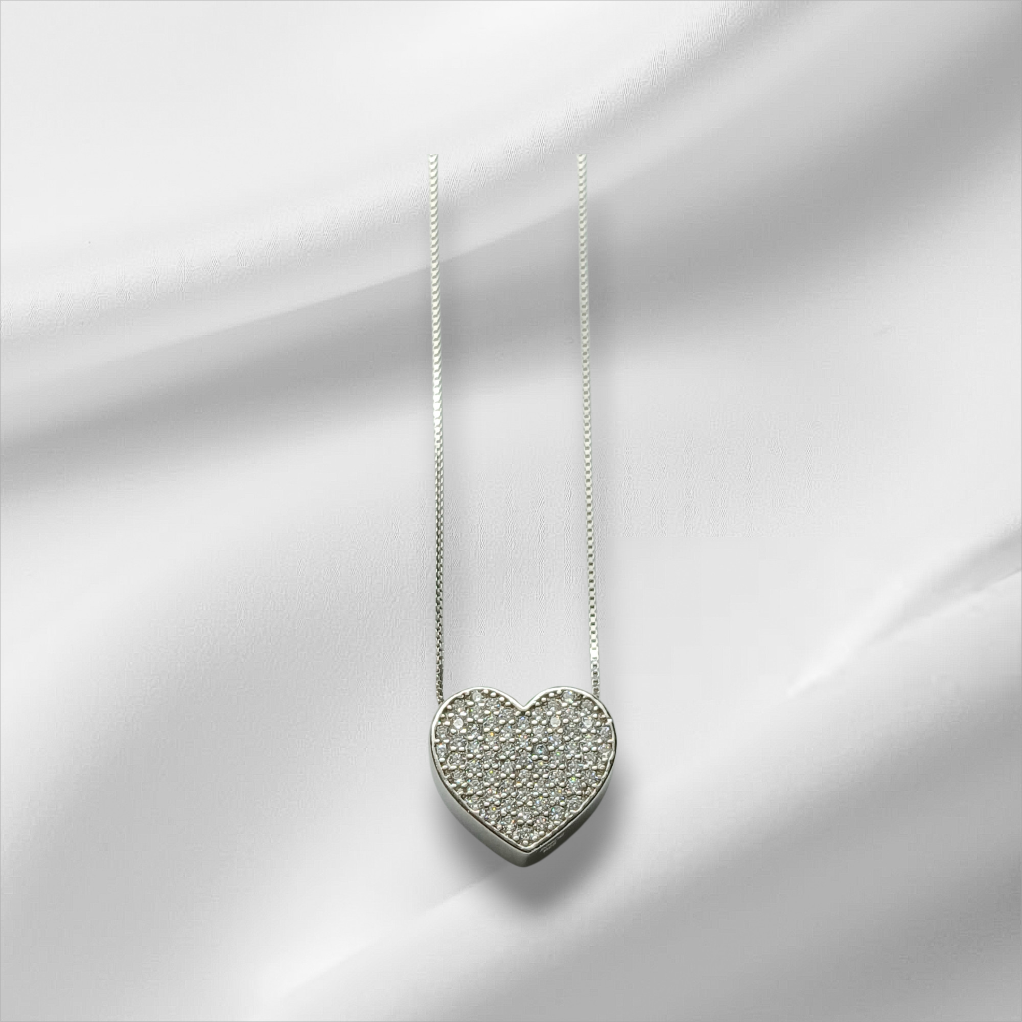 Collana Cuore Pavè Mod Grande