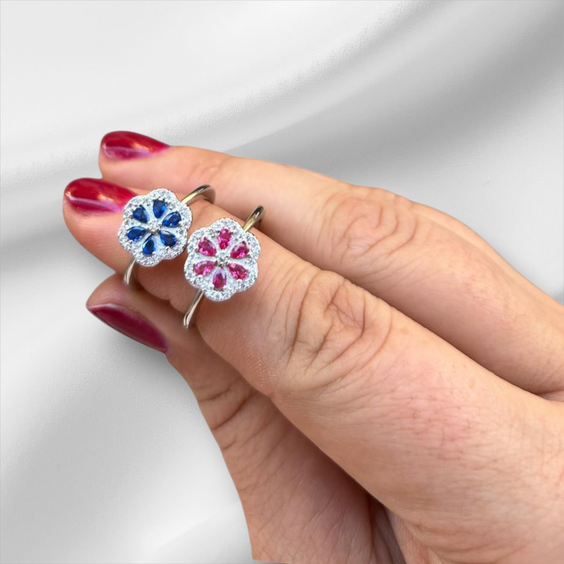 Anello Solitario Fiore