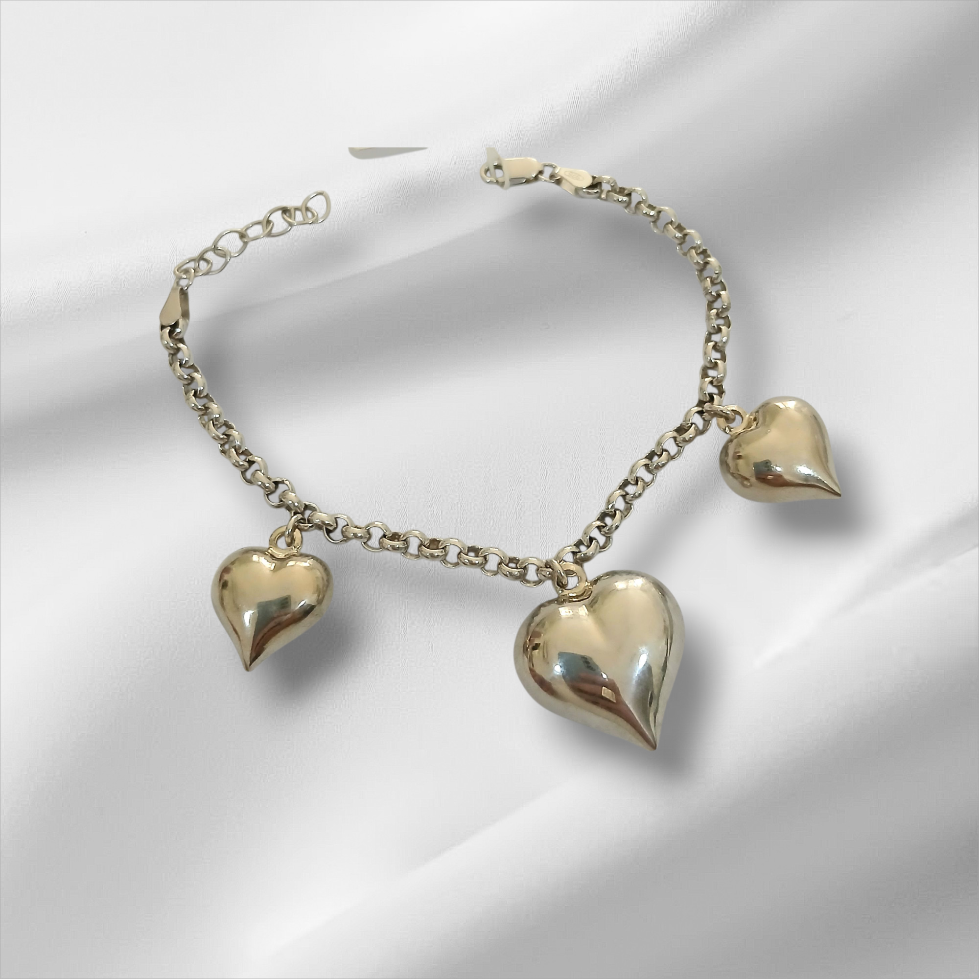 Bracciale Tre Cuori Bombati