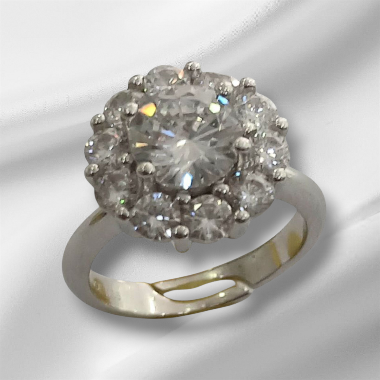 Anello Solitario Fiore Big