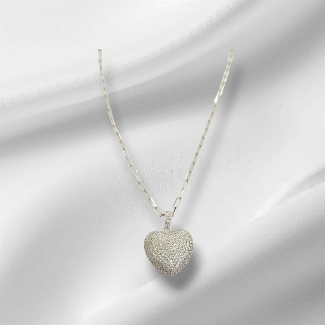 Collana Con Cuore Pavè Bombato