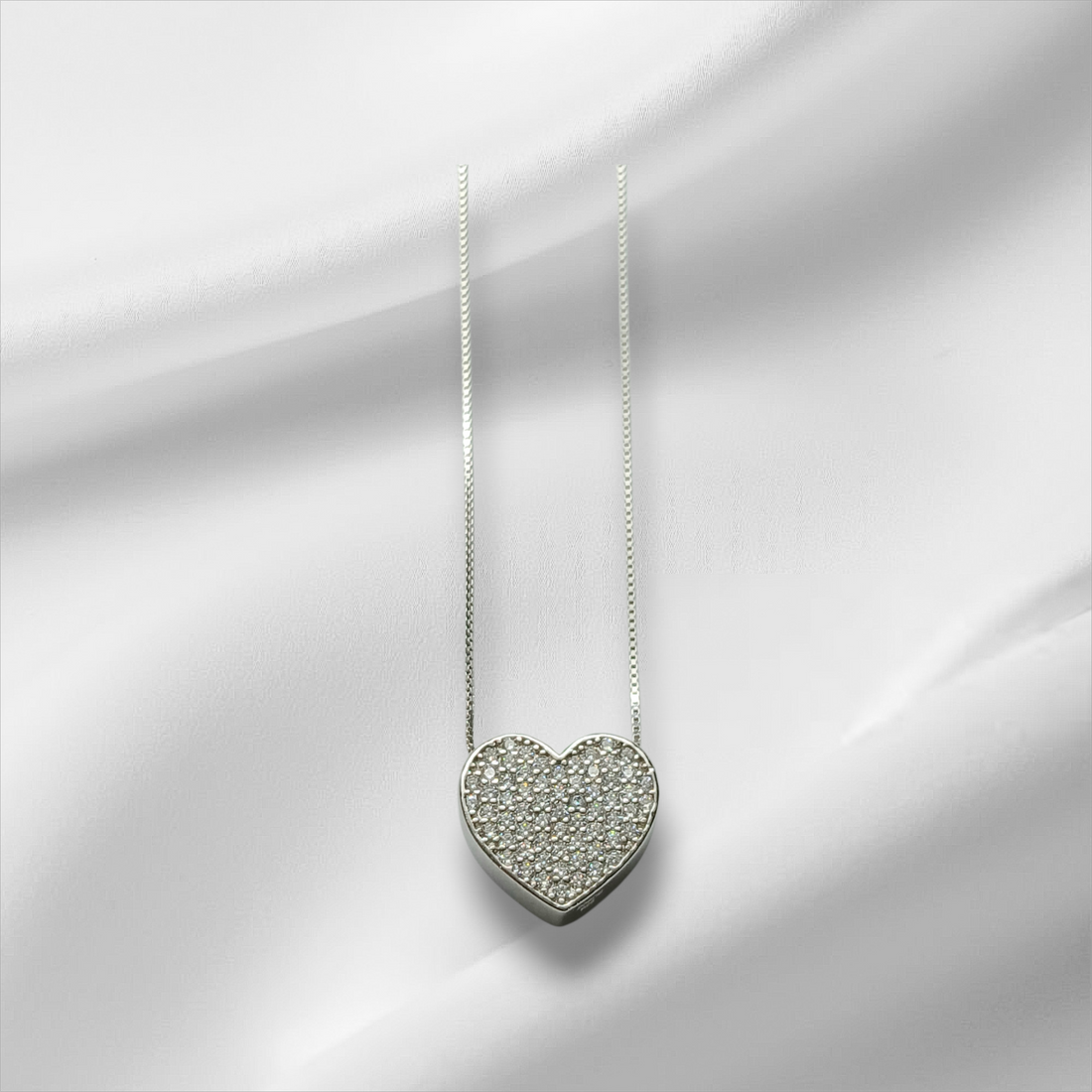 Collana Cuore Pavè Mod Grande