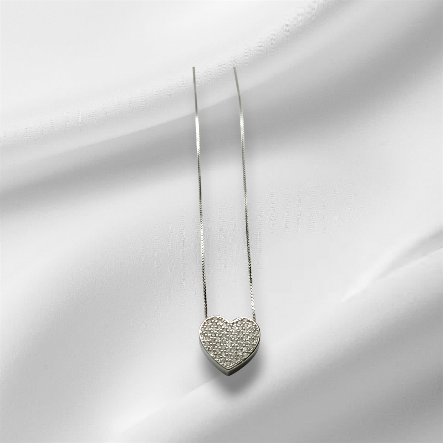 Collana Cuore Pavè Mod Medio