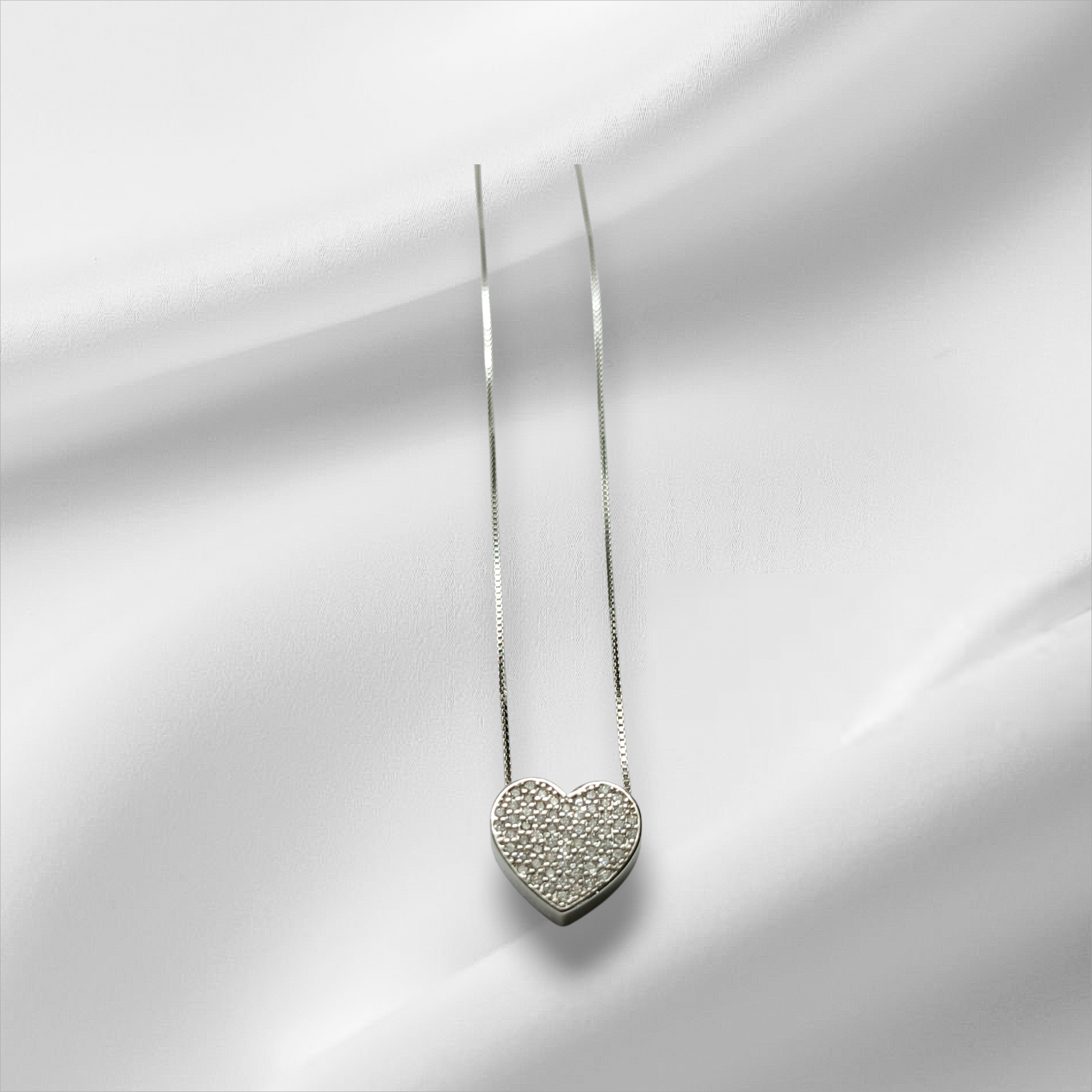 Collana Cuore Pavè Mod Medio